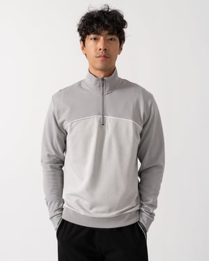 Half-zip Tracksuit Jacket in Light Grey