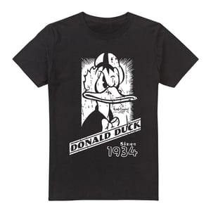 Disney Herr Donald Duck Mono Porträtt T-shirt (Svart)
