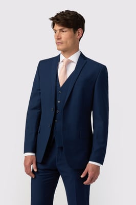 Slim Fit Sapphire Blue Twill Jacket