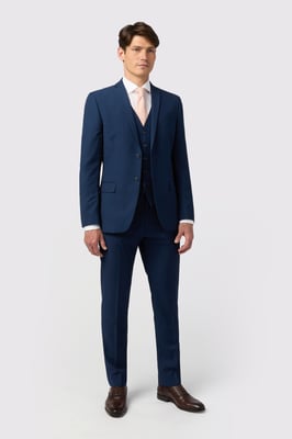 Slim Fit Sapphire Blue Twill Jacket