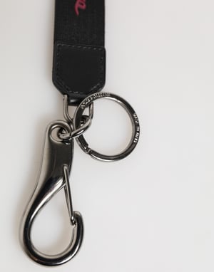 Zwarte Bordeau Polyester DG Logo Mannen Sleutelhanger Sleutelmunt
