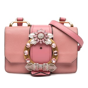 Leather Crossbody Jeweled Buckle
