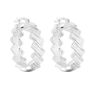Sterling Silver Glitter Hoops