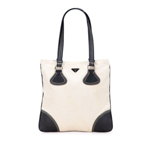 Tote Bag Canvas Leather Trim