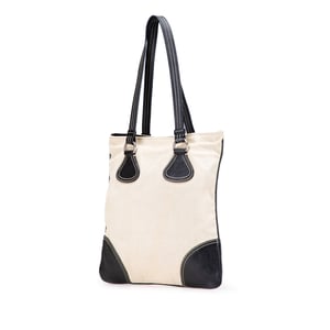 Tote Bag Canvas Leather Trim