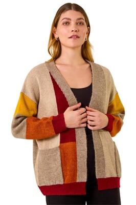 Colour Block Knit Cardigan