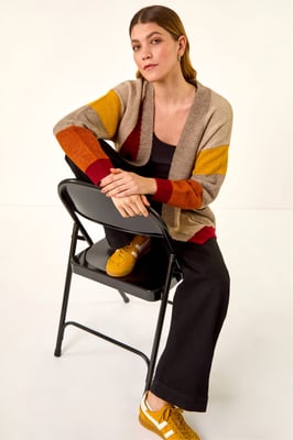 Colour Block Knit Cardigan