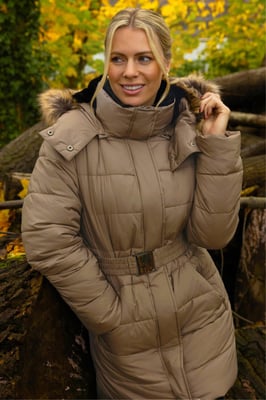 Faux Fur Padded Belt Coat