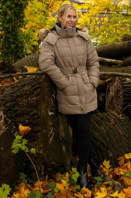 Faux Fur Padded Belt Coat