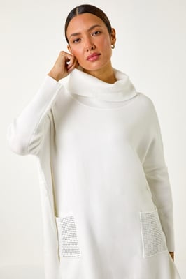 Sparkle Pocket Detail Poncho Jumper