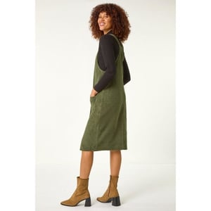 Corduroy Pinafore Midi Dress