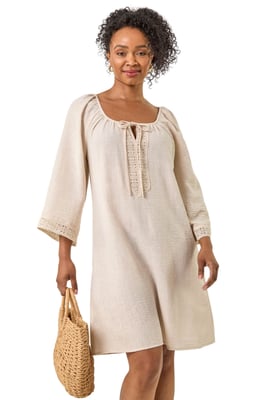 Petite Lace Trim Dress