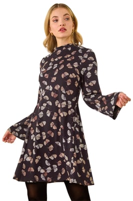 Leaf Godet Hem Dress