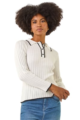Textured Colour Block Knit Jumper