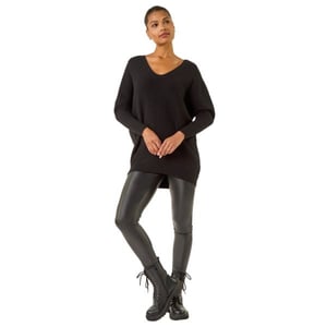 Animal Print Eyelet Back Knit Jumper