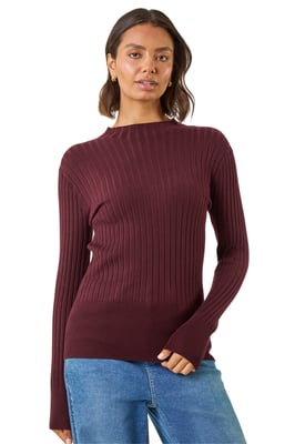 Ribbed Detail Knitted Jumper