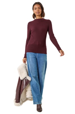 Ribbed Detail Knitted Jumper