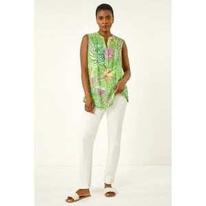 Burnout Tropical Pintuck Shirt