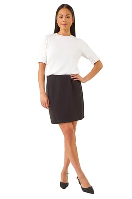 Petite Ponte Stretch Pencil Skirt