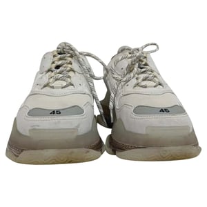 Balenciaga Triple S Clear Sole Sneakers in White Polyester
