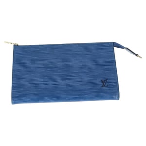 Louis Vuitton Pochette Accessoires Pouch Bag in Blue Epi Leather