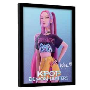 K-Pop Demon Hunters Mira Framed Poster (Pink/Blue)