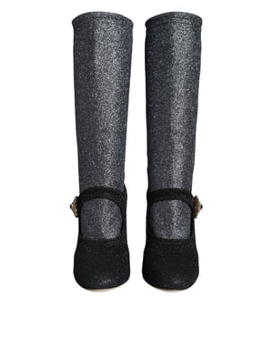 Glitter Mary Jane Pumps svart