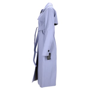 Jil Sander Secured Button Belted Trench Coat in Purple Cotton