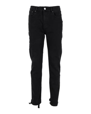 Balenciaga Distressed Hem Jeans in Black Cotton