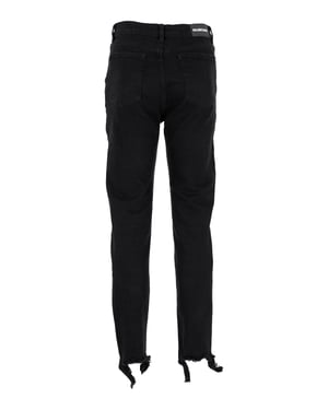 Balenciaga Distressed Hem Jeans in Black Cotton