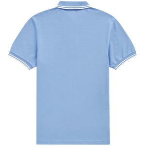 Fred Perry Heren Ribgebreid Poloshirt met Kraag (Licht Blauw)