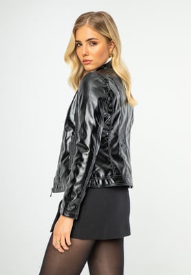 Wittchen Dames zwart en zilver eco-leren jack
