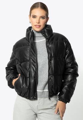 Wittchen Dames PUFF-jas in zwart imitatieleer