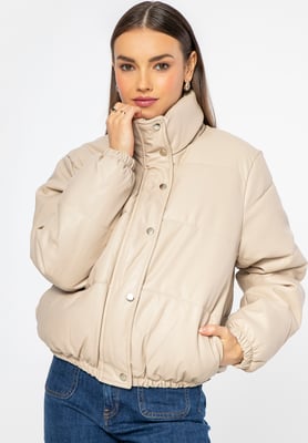 Wittchen Dames PUFF jas van eco-leer, lichtbeige