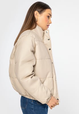 Wittchen Dames PUFF jas van eco-leer, lichtbeige