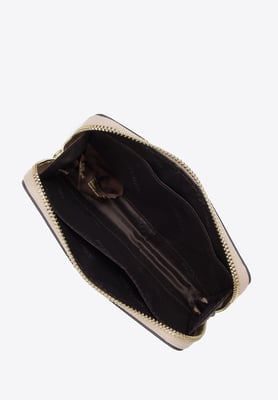Wittchen Dames mini leren handtas met dikke ketting, beige, natuurlijk leer