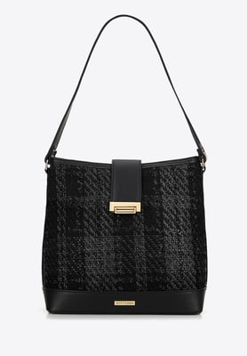Wittchen Dames Bouclé Stoffen Tas Zwart Polyester