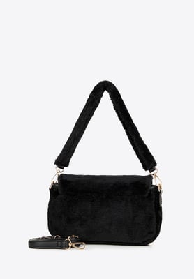 Wittchen Dames Messenger Bag met Bontrand, Zwart Polyester