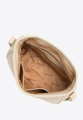 Wittchen Dames Messenger Bag met Imitatiebont, Grijs-Beige, Eco-Leer