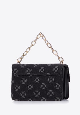 Wittchen Dames denim messenger bag met monogram, little black dress
