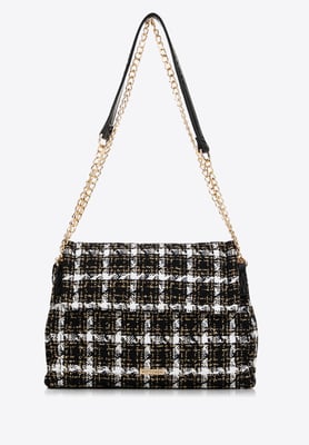 Wittchen Dames Bouclé Messenger Bag in Zwart en Wit Polyester