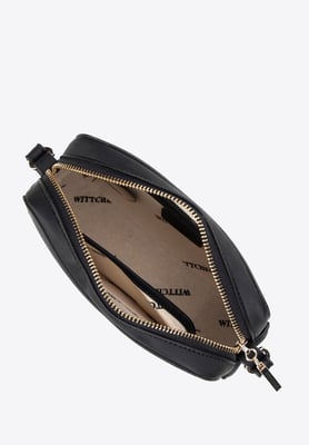 Wittchen Dames crossbody tas van jacquard en eco-leer, wit en roze