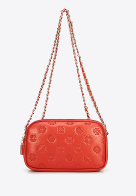 Wittchen Dames Leren Crossbody Tas met Ketting, Oranje, Natuurlijk Leer