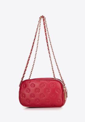 Wittchen Dames Leren Crossbody Tas met Ketting, Framboos, Natuurlijk Leer