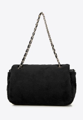 Wittchen Dames Crossbody Tas met Bont, Zwart Polyester