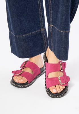 Wittchen Dames Roze Suède Leren Slippers