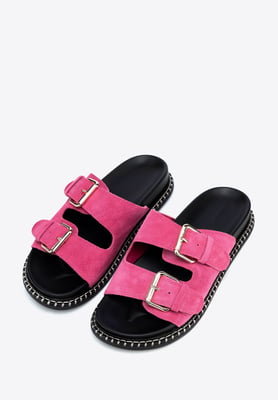 Wittchen Dames Roze Suède Leren Slippers