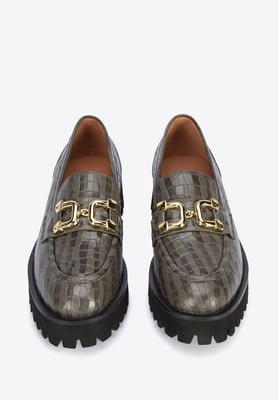 Wittchen Dames Leren Mocassins met Gesp, Groen, Natuurlijk Leer