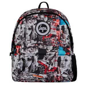 Hype Multi Magazine Tear Kids Grey Backpack