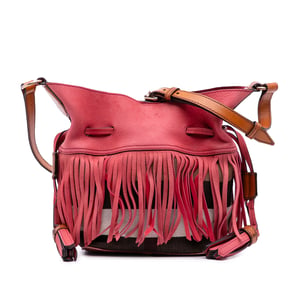 Leather Fringe Bucket Bag